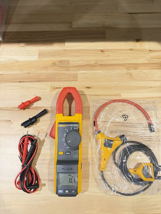 FLUKE 381 REMOTE DISPLAY TRMS CLAMP METER WITH ACCESSORIES TESTED