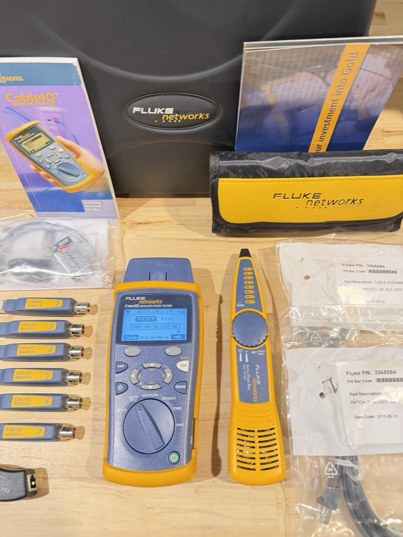 FLUKE NETWORKS CABLE IQ QUALIFICATION TESTER KIT TESTED