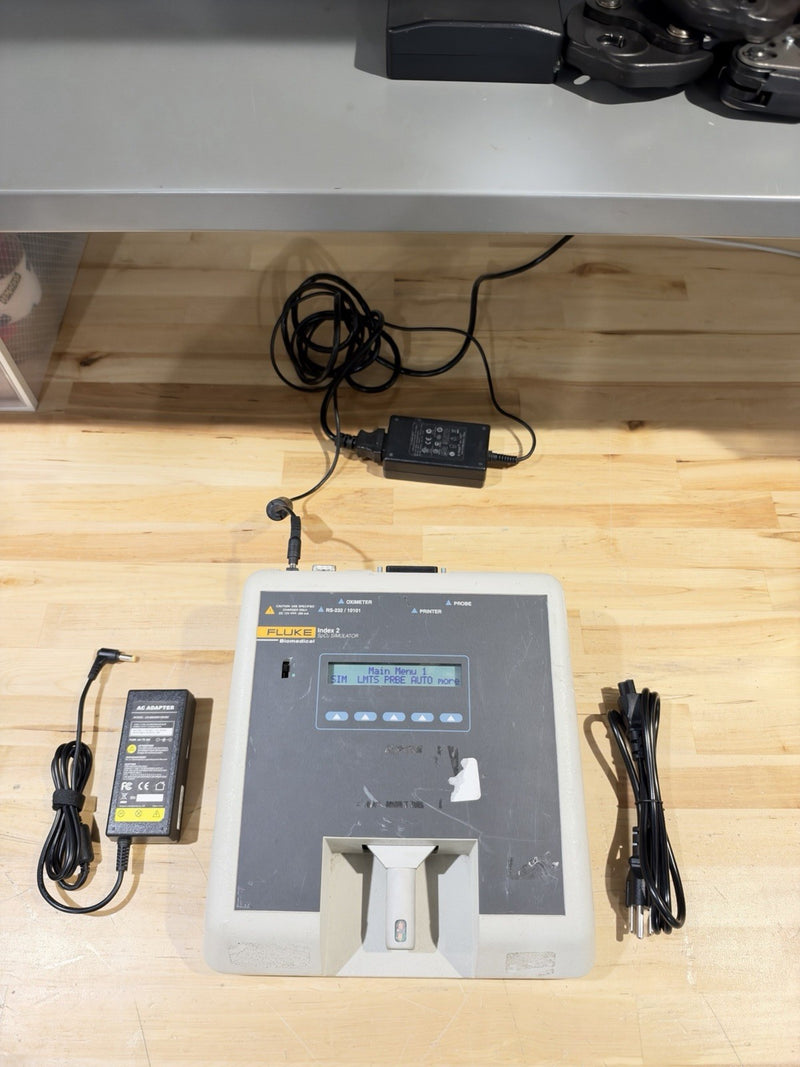 FLUKE INDEX 2 SPO2 SIMULATOR W/ ACCESSORIES (TESTED) SHIPS FREE