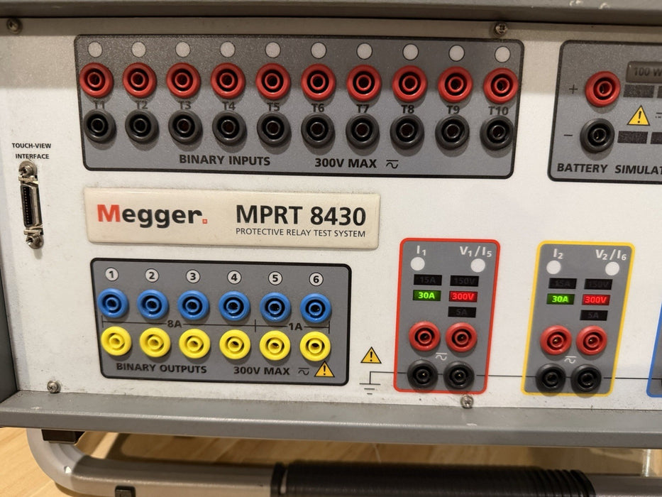 MEGGER MPRT8430 PROTECTIVE RELAY TESTING SYSTEM & TOUCHVIEW INTERFACE & CABLES