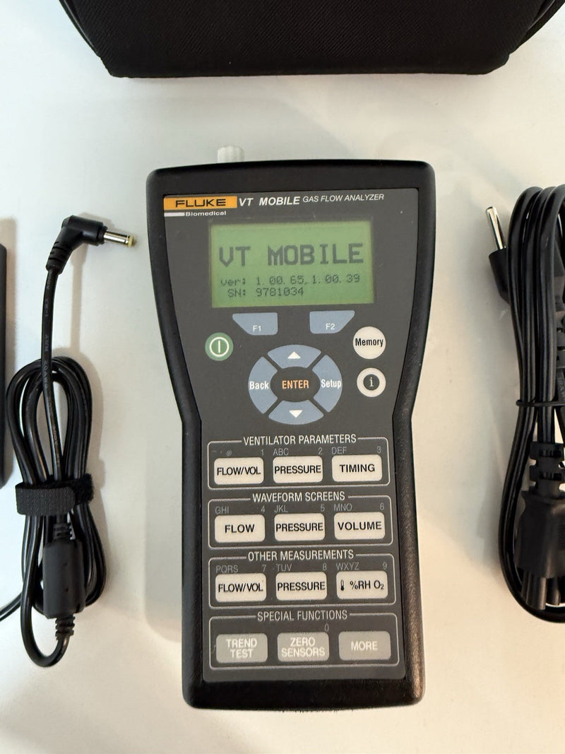 FLUKE BIOMEDICAL VT MOBILE GAS FLOW VENTILATOR ANALYZER TESTED