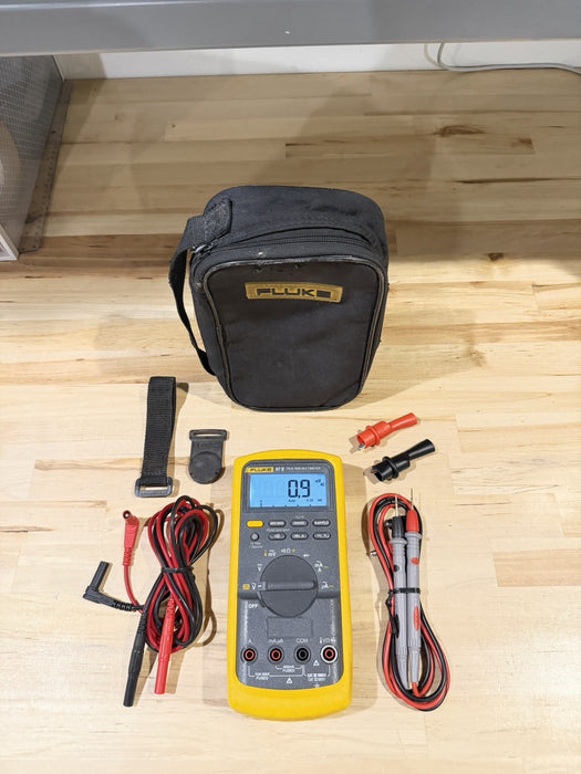 FLUKE 87V TRUE RMS MULTIMETER KIT W/ LEADS (TESTED) SHIPS FAST