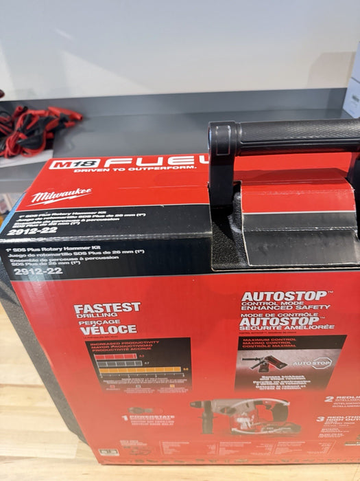 MILWAUKEE 2912-22 M18 FUEL 18V 1" SDS PLUS ROTARY HAMMER KIT -NEW FACTORY SEALED