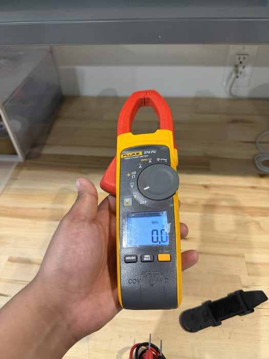 FLUKE 374 FC TRMS CLAMP METER W/ LEADS & CLIPS (TESTED) SHIPS FAST