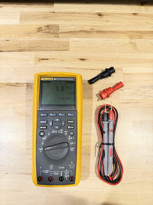 FLUKE 289 TRUE RMS DIGITAL MULTIMETER W/ LEADS & CLIPS (CALIBRATED 2025)