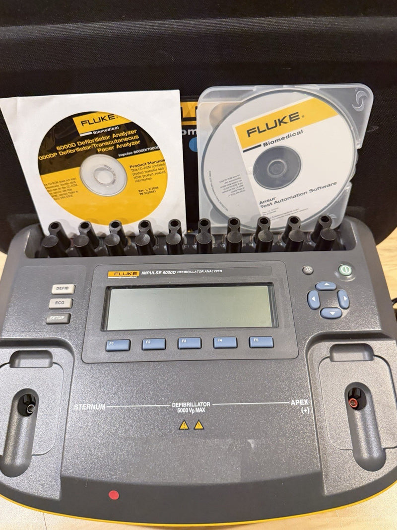 FLUKE BIOMEDICAL IMPULSE 6000D ANALYZER W LEADS & CHARGER TESTED