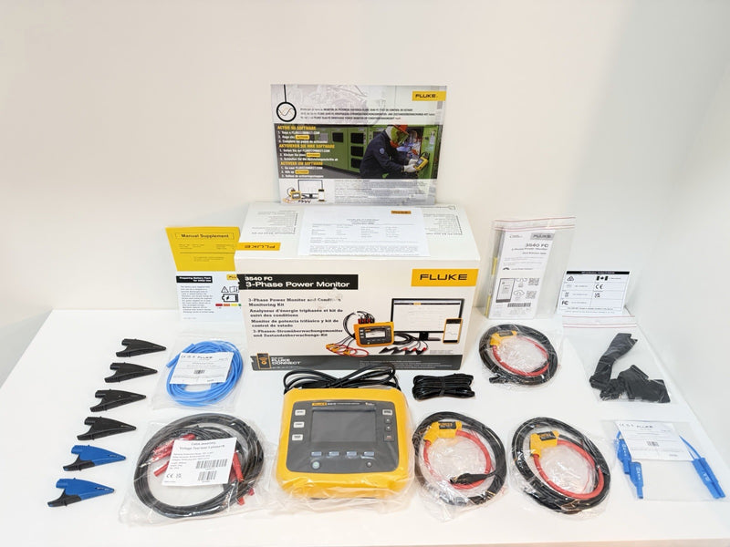 FLUKE 3540 FC 3-PHASE POWER MONITOR KIT (CALIBRATED 2027) FREE SHIPPING