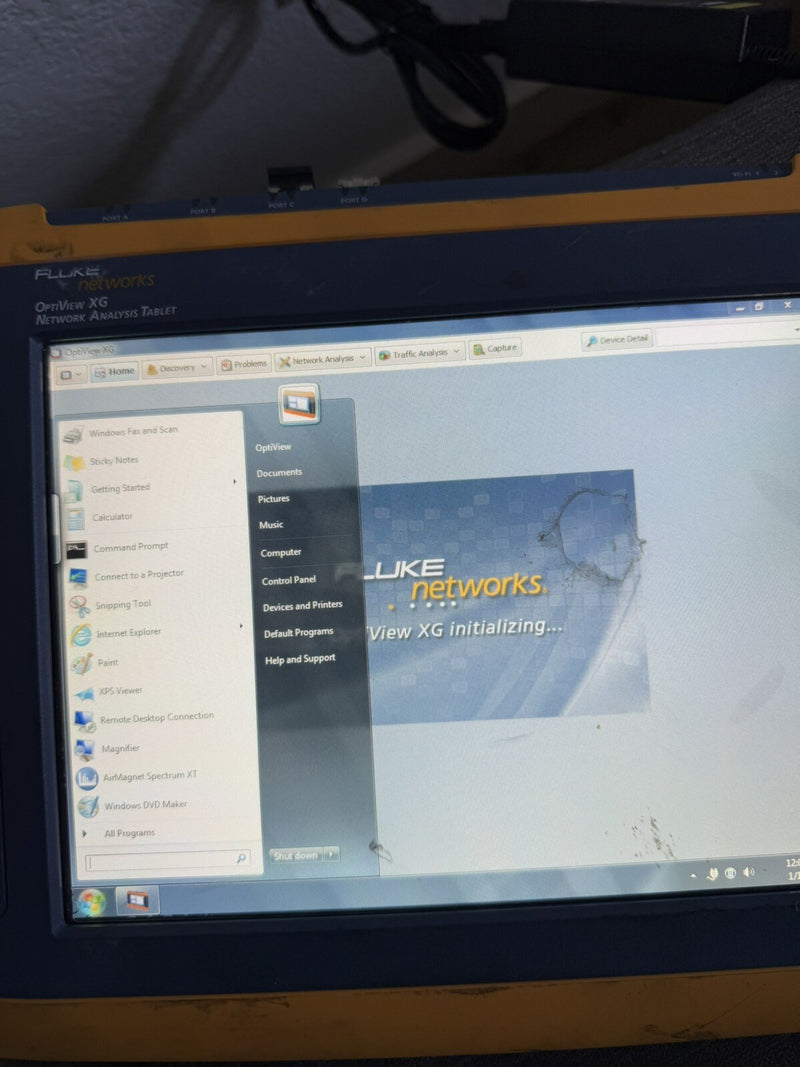 FLUKE NETWORKS OPTIVIEW XG NETWORK ANALYZER TABLET