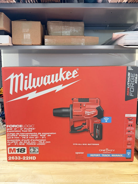MILWAUKEE 2633-22HD M18 FORCE LOGIC™ 2”-3” PROPEX EXPANSION TOOL KIT -NEW SEALED