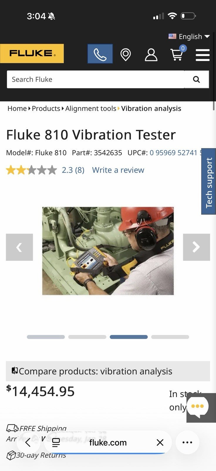 FLUKE 810 VIBRATION TESTER KIT & ACCESSORIES
