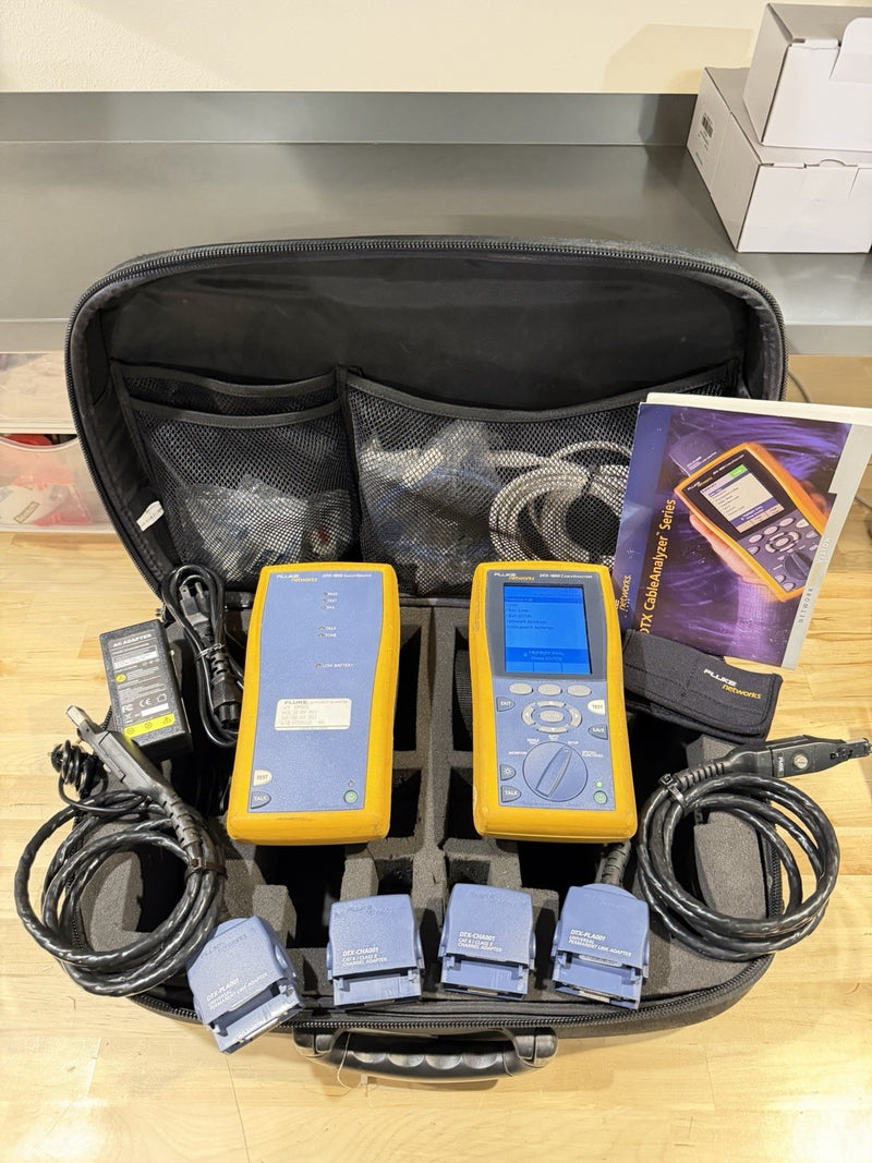 FLUKE NETWORKS DTX-1800 DTX CABLE ANALYZER KIT & PLA001 TESTED