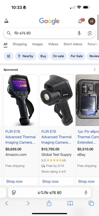 FLIR E76 80 THERMAL IMAGER 320X240 WITH 80 DEGREE LENS 2024 NEW SEALED