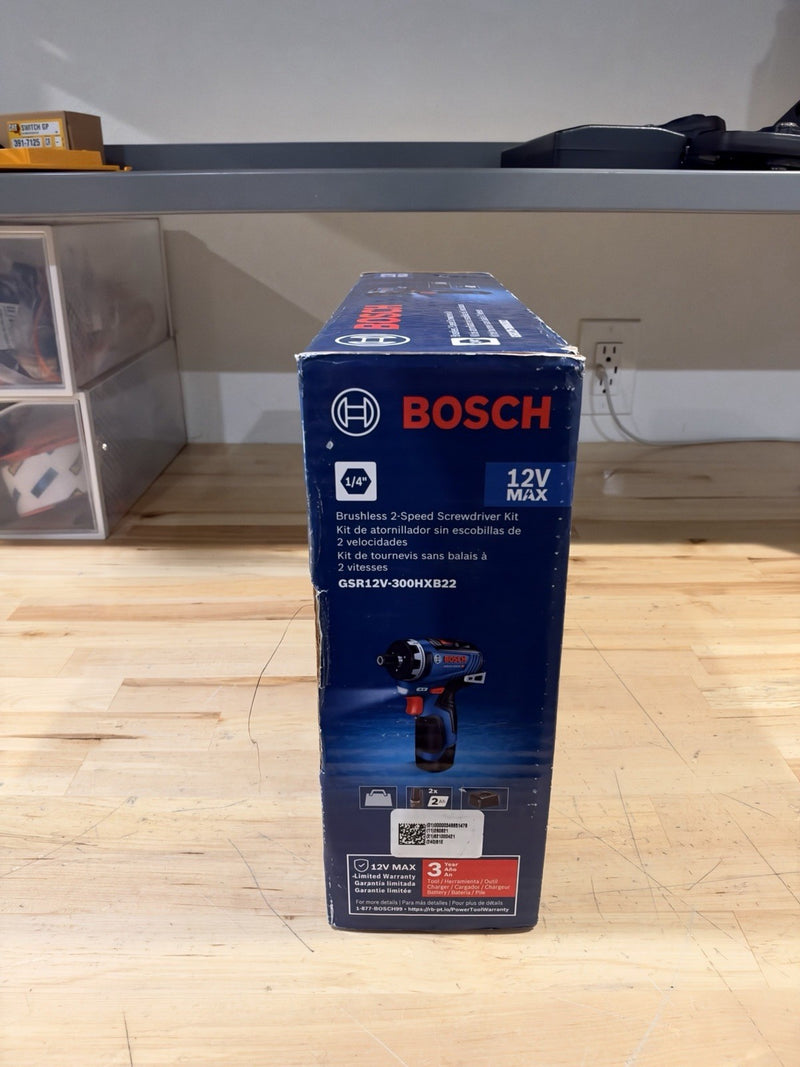BOSCH GSR12V-300HXB22 BRUSHLESS 2 SPEED SCREWDRIVER KIT (NEW SEALED)