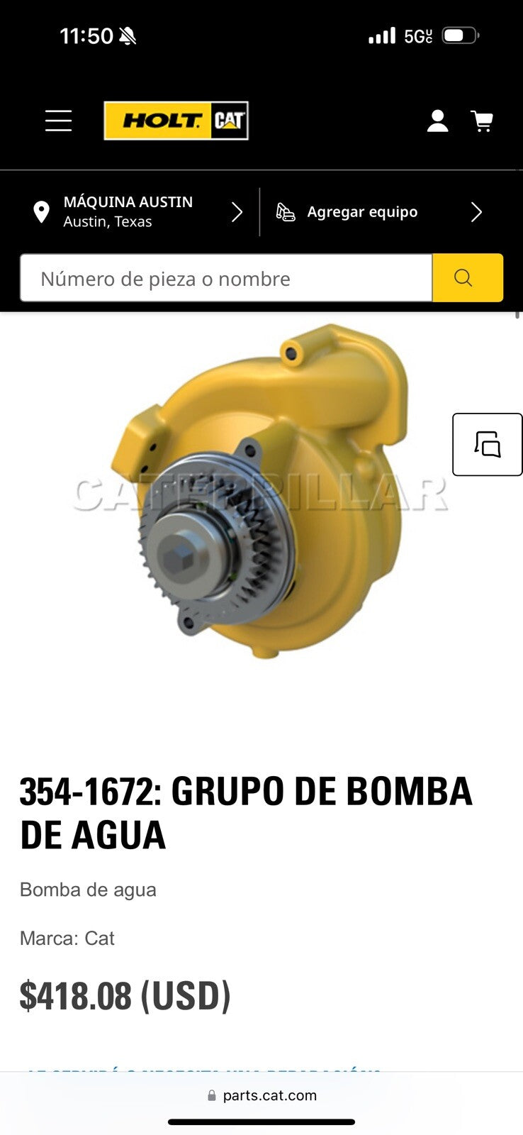 CAT 354-1672 WATER PUMP