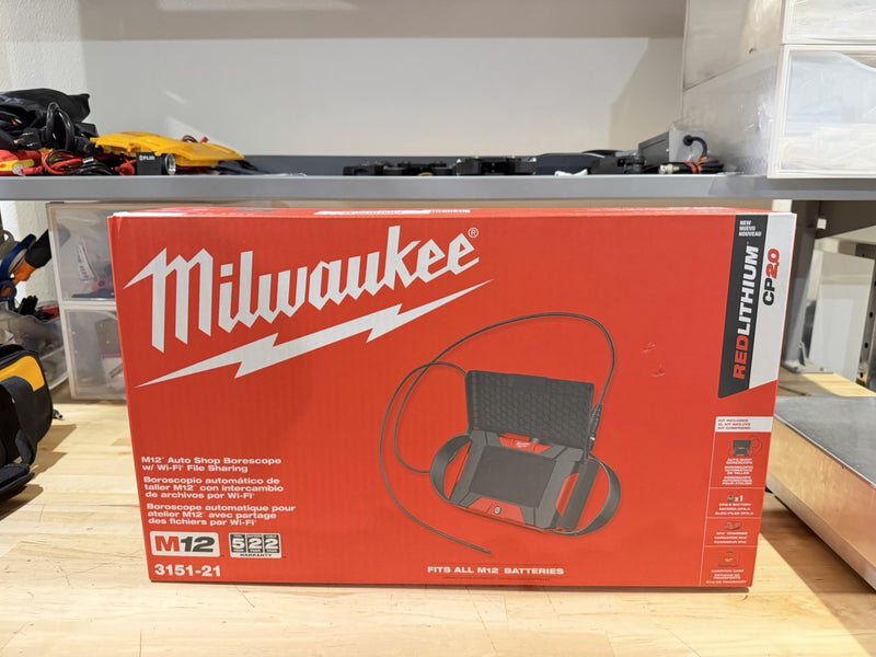MILWAUKEE 3151-21 M12 AUTO SHOP BORESCOPE WI-FI FILE SHARING INSPECTION CAMERA