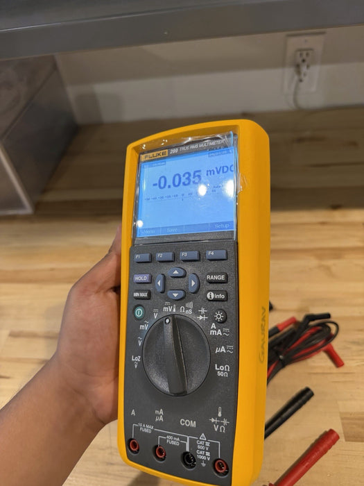 FLUKE 289 TRUE RMS ELECTRONIC LOGGING DIGITAL MULTIMETER W/ LEADS & CLIPS