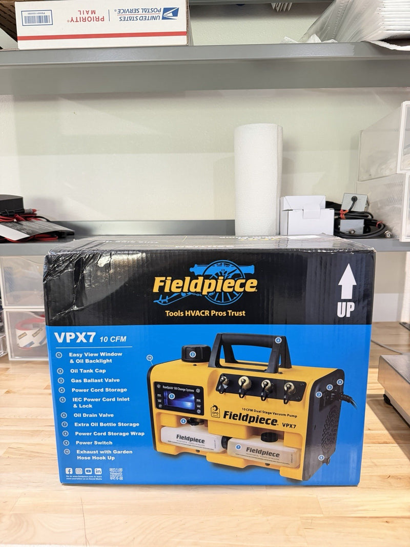 FIELDPIECE VPX7 10 CFM DUAL STAGE VACUMM PUMP