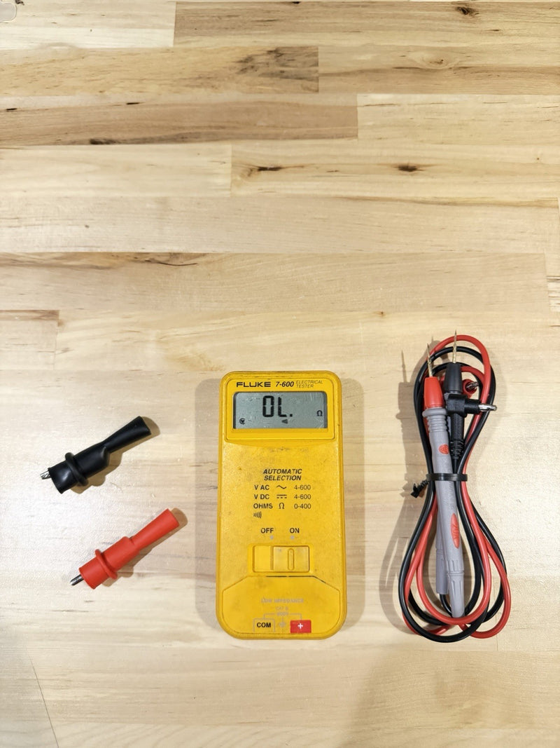 FLUKE 7-600 ELECTRICAL TESTER WITH LEADS & CLIPS TESTED