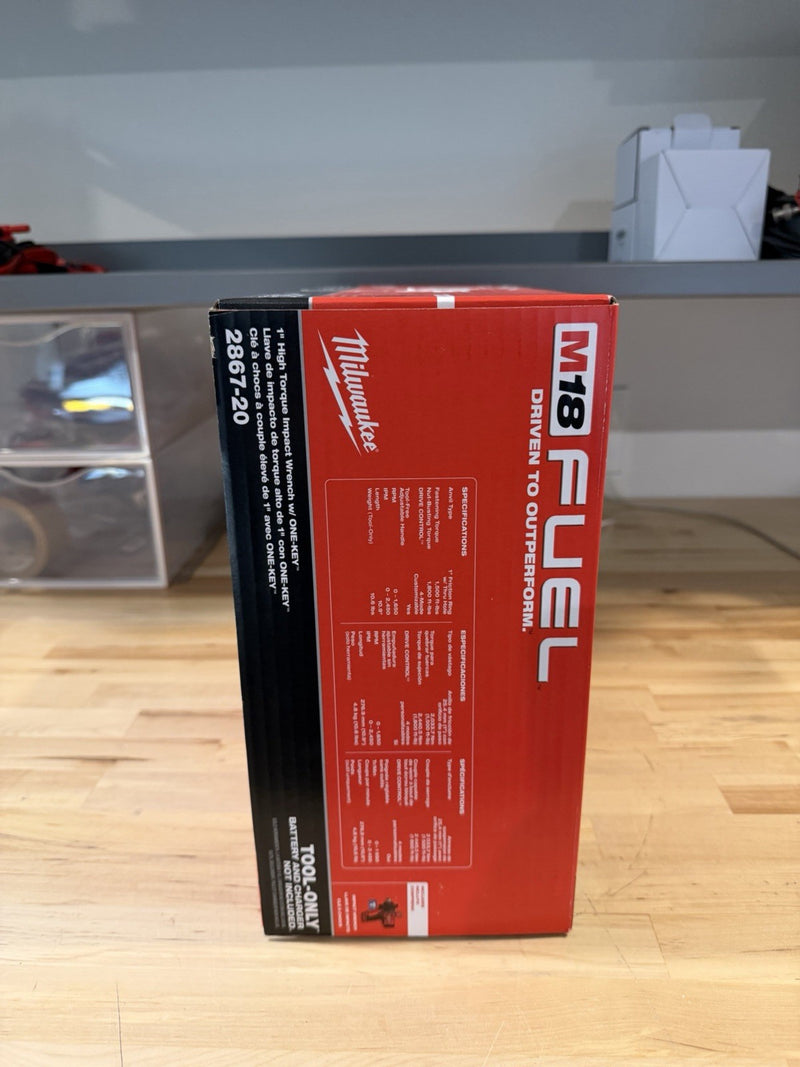 MILWAUKEE 2867-20 M18 FUEL 1" HIGH TORQUE IMPACT WRENCH WITHONE-KEY