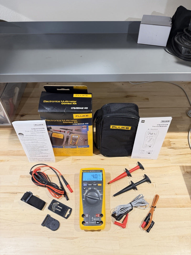 FLUKE 179/EDA2 6 PIECE INDUSTRIAL ELECTRONICS MULTIMETER COMBO KIT (NEW SEALED)