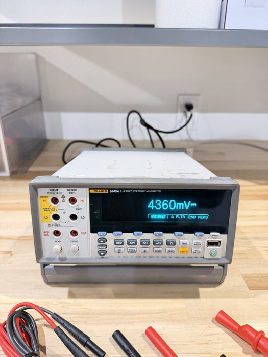 FLUKE 8846A 6 1/2 PRECISION DIGITAL MULTIMETER (TESTED) W / LEADS & CLIPS