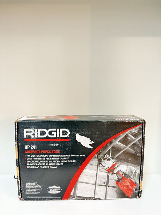 RIDGID RP 241 PRESS TOOL KIT W/ BATTERIES & CHARGER &  1/2" TO 1" PRO PRESS JAWS