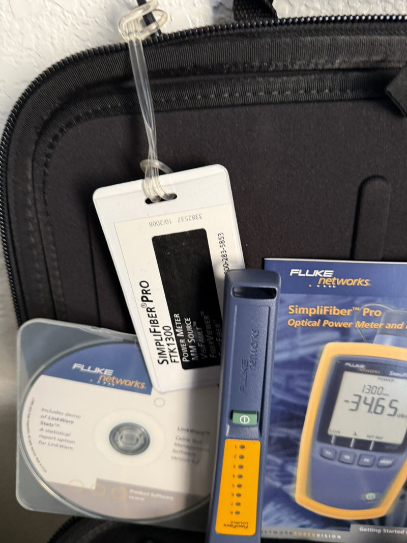 FLUKE FTK1300 SIMPLIFIBER PRO KIT WITH ACCESSORIES & BAG