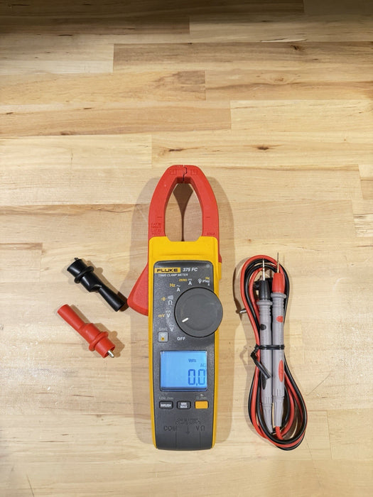 FLUKE 375FC TRMS CLAMP METER W/ LEADS & CLIPS (SHIPS FAST)