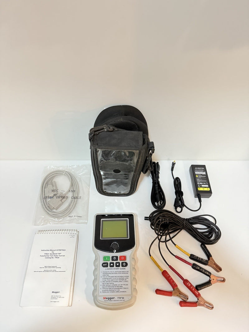 MEGGER TTR20 TRANSFORMER TURN-RATIO TEST SET WITH LEADS & BAG