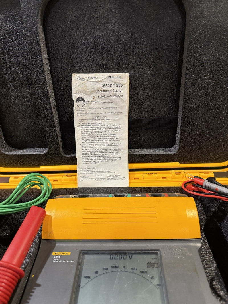 FLUKE 1555 10KV INSULATION TESTER WITH ACCESSORIES TESTED