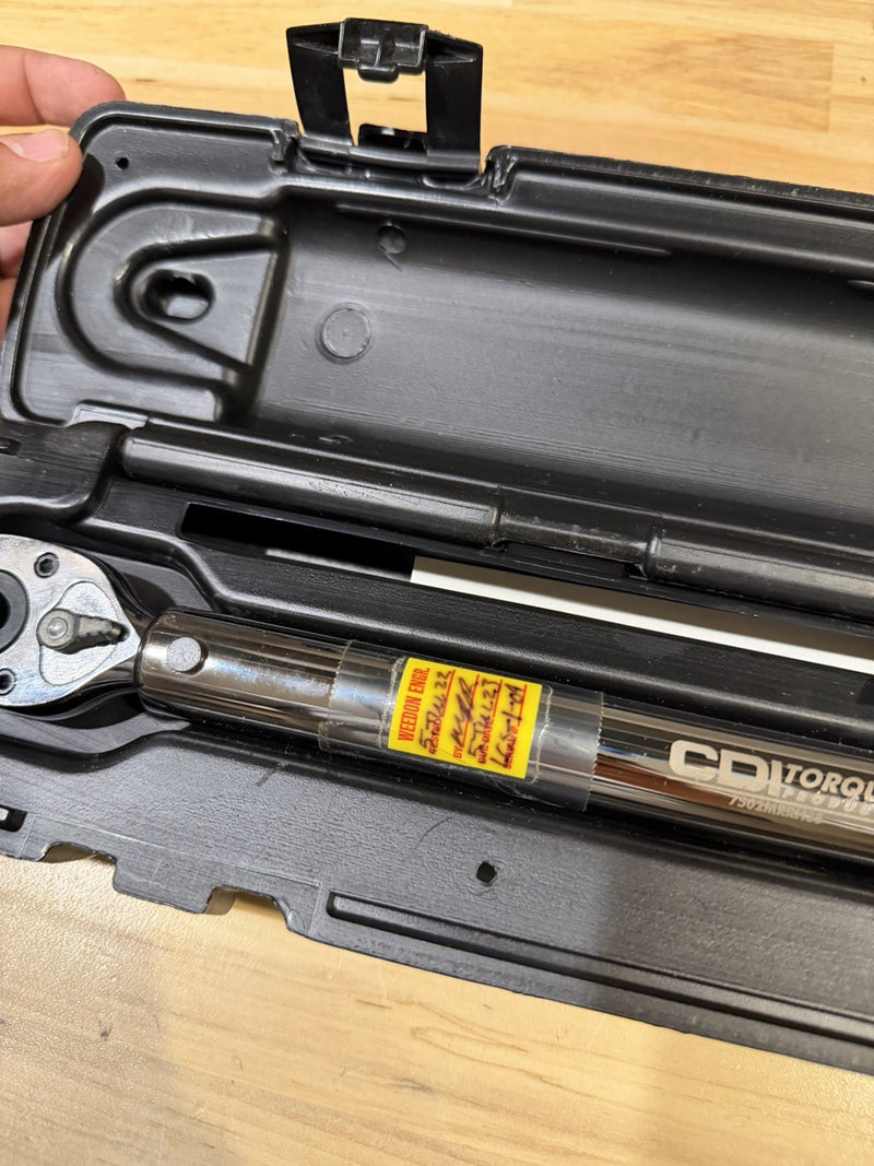 CDI 3/8 DRIVE MICROMETER TORQUE WRENCH MODEL 7502MRRHSS 100-750 IN/LB W CASE USA