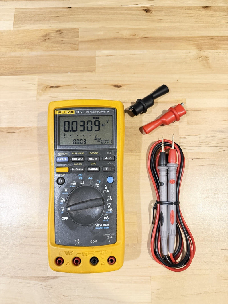 FLUKE 89 IV TRUE RMS MULTIMETER WITH LEADS & CLIPS TESTED