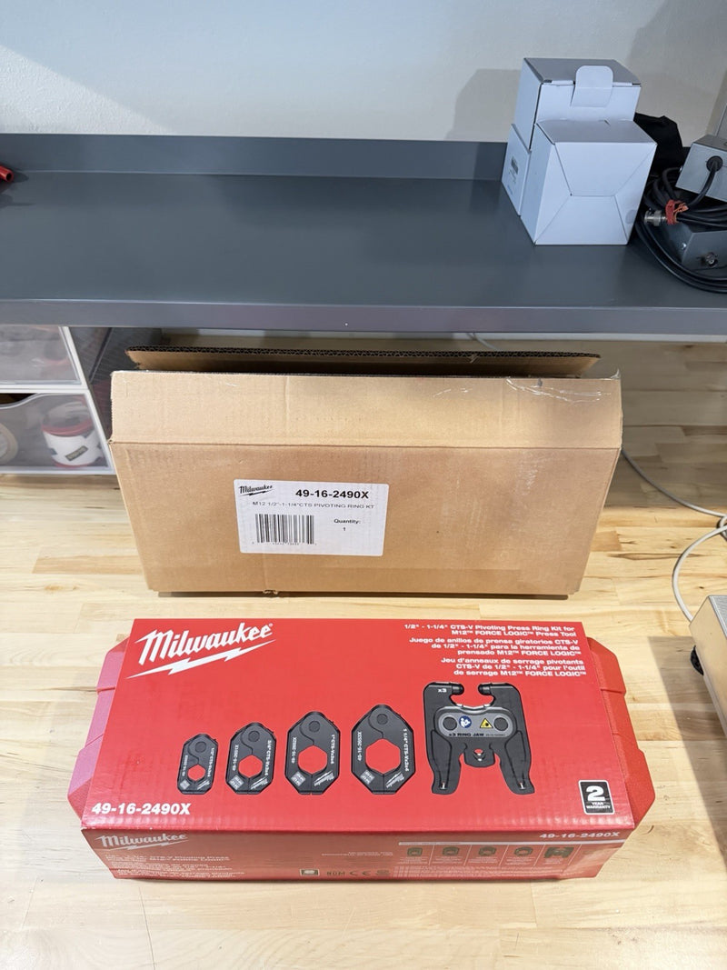 MILWAUKEE 49-16-2490X 1/2"- 1-1/4" CTS-V PIVOTING PRESS RING KIT (NEW SEALED)