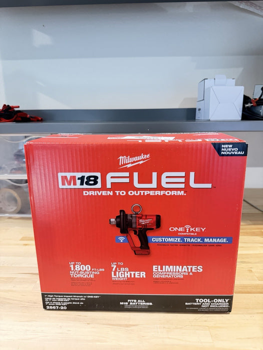 MILWAUKEE 2867-20 M18 FUEL 1" HIGH TORQUE IMPACT WRENCH W/ONE-KEY (NEW SEALED)