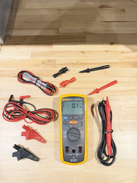 FLUKE 1507 INSULATION MULTIMETER W/ LEADS & CLIPS - SHIPS FAST