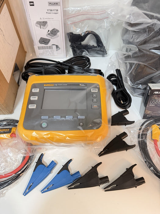 FLUKE 1738 POWER LOGGER KIT 3 PHASE W/ACCESSORIES/CALIBRATED 2026 NEW SHIPS FREE