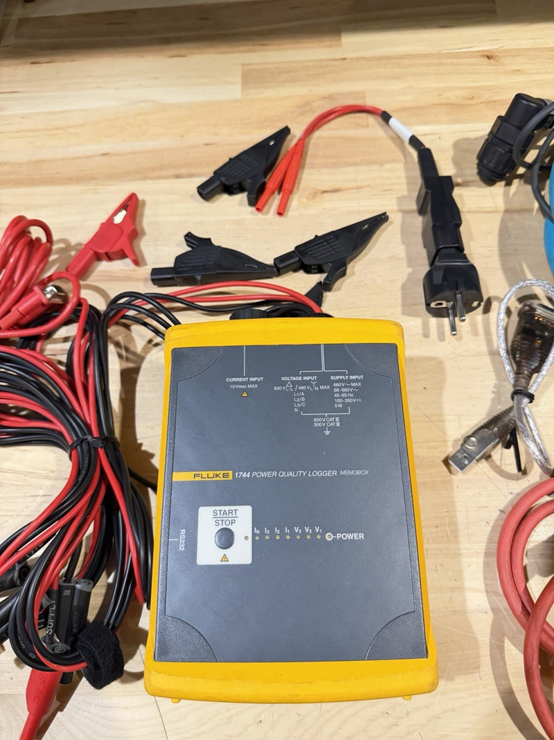 FLUKE 1744 POWER QUALITY LOGGER 3 PHASE PQA MEMOBOX (TESTED) FREE SHIPPING