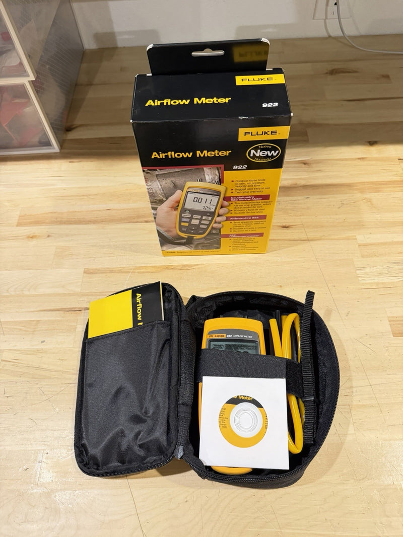 FLUKE 922 AIRFLOW METER KIT W / ACCESSORIES- SHIPS FAST (NEW SEALED)