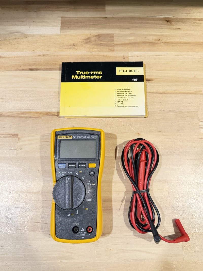 FLUKE 116 TRUS-RMS MULTIMETER LEADS TESTED