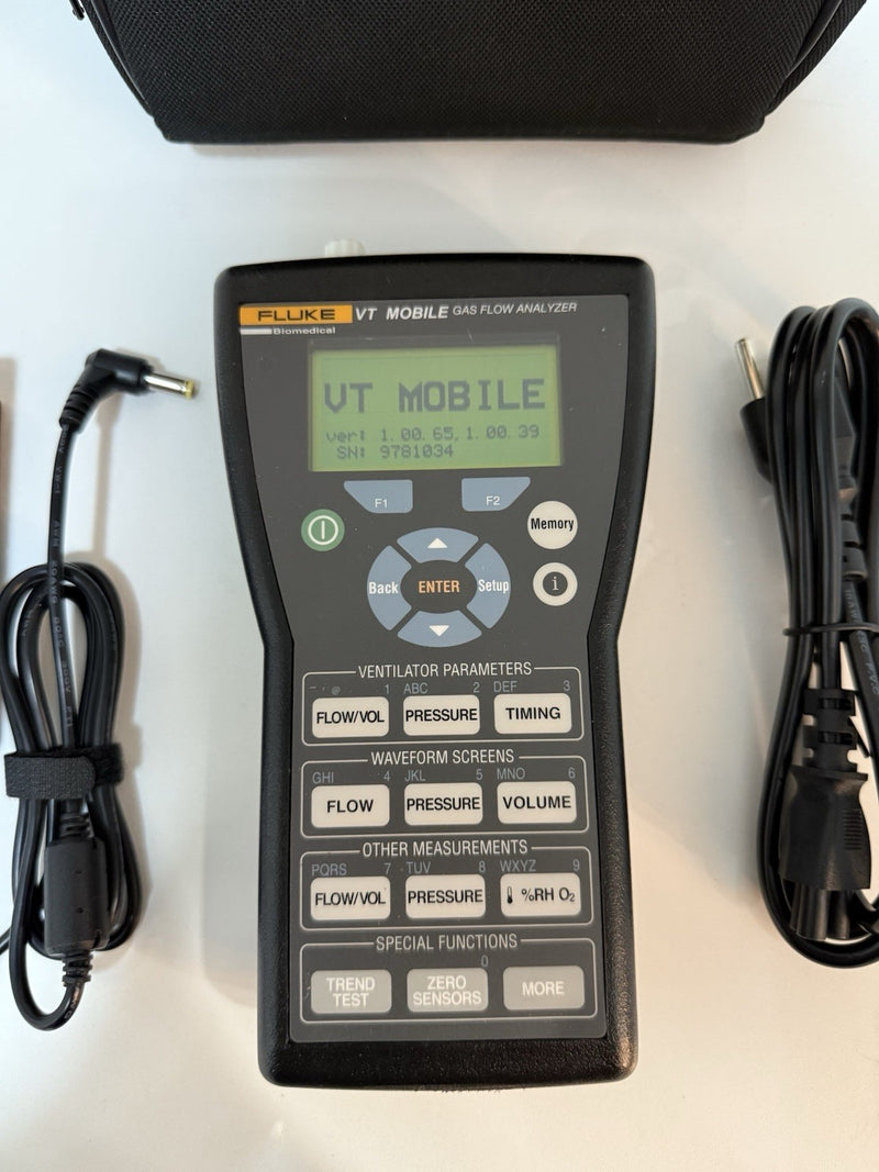 FLUKE BIOMEDICAL VT MOBILE GAS FLOW VENTILATOR ANALYZER TESTED