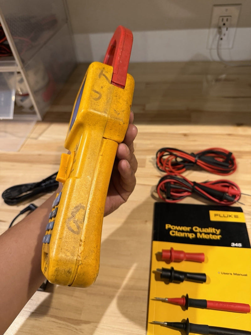 FLUKE 345 POWER QUALITY CLAMP METER WITH LEADS & ACCESSORIES TESTED