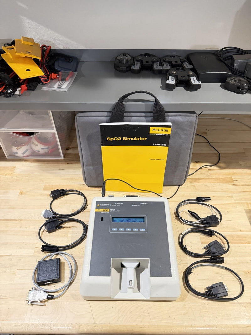 FLUKE INDEX 2 SPO2 SIMULATOR W/ ACCESSORIES (TESTED) SHIPS FREE