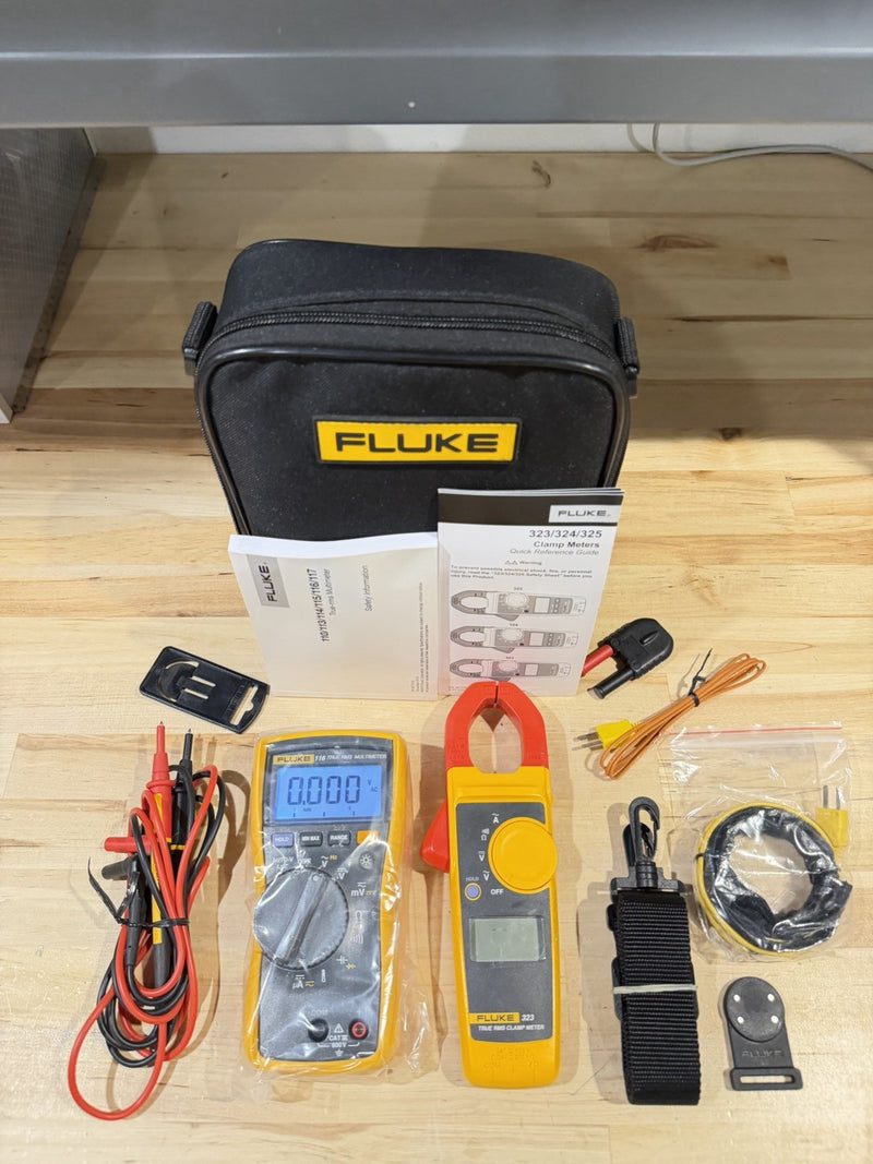 FLUKE 116/323 HVAC MULTIMETER COMBO KIT W/ ACCESSORIES TESTED SHIPS FAST NEW