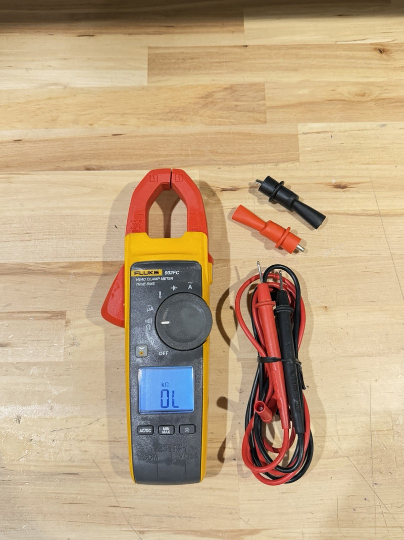 FLUKE 902 FC HVAC CLAMP METER TRUE RMS W / LEADS & CLIPS - SHIPS FAST