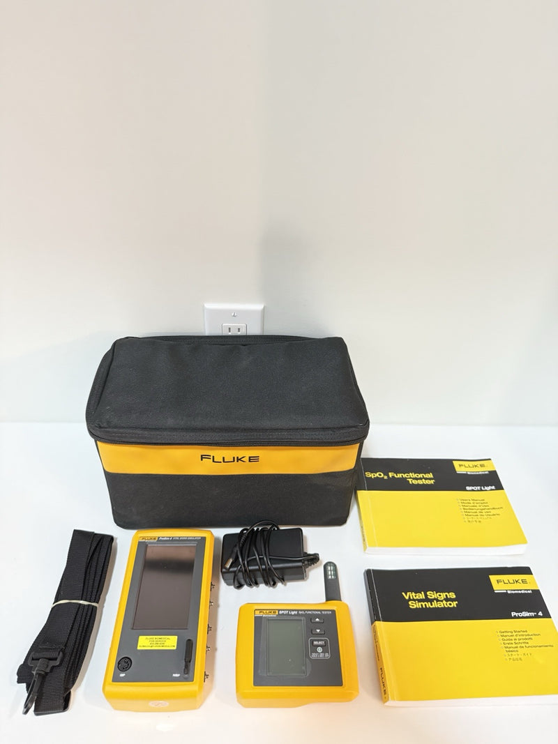 FLUKE BIOMEDICAL PROSIM 4 & SPOT LIGHT KIT WITH BAG & CHARGER TESTED