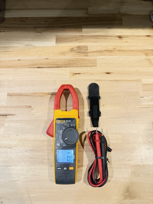 FLUKE 374 FC TRMS CLAMP METER W/ LEADS & CLIPS (TESTED) SHIPS FAST