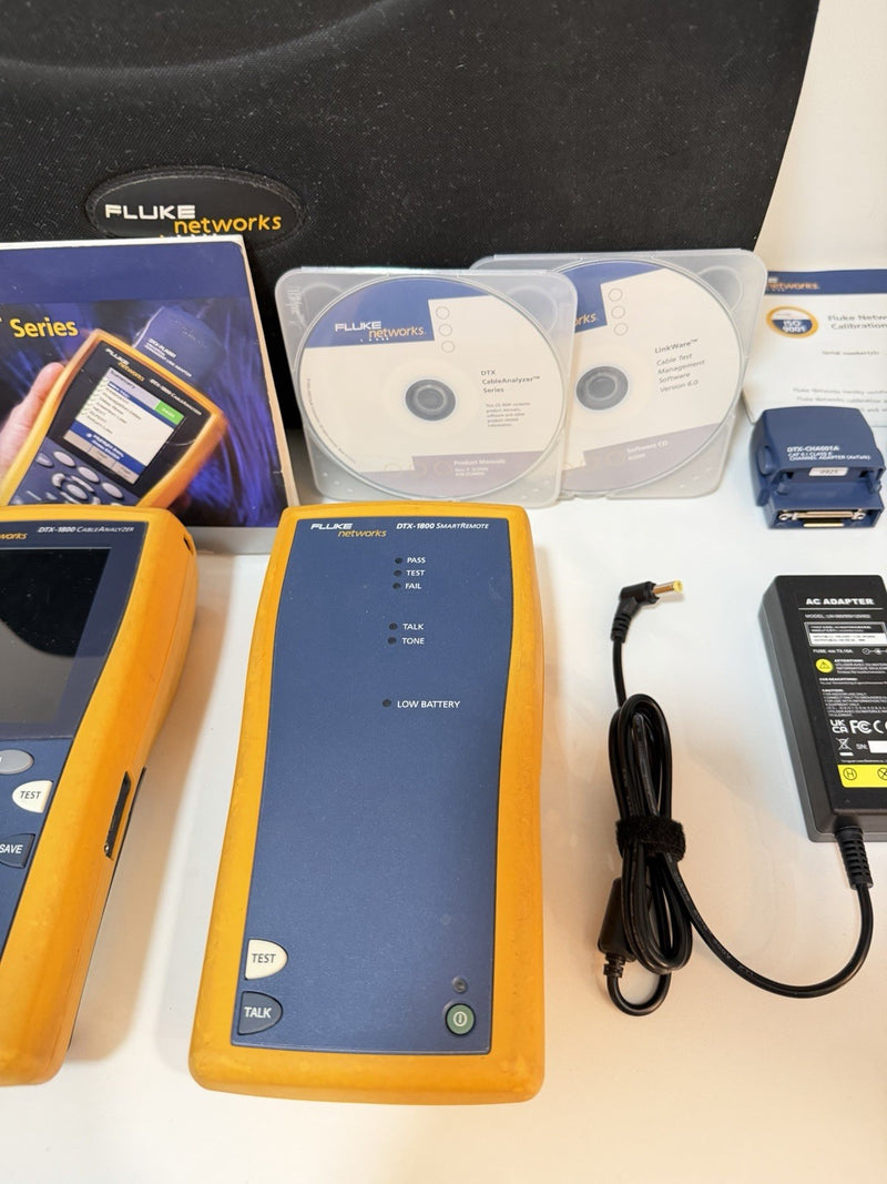 FLUKE NETWORKS DTX-1800 DTX CABLE ANALYZER KIT & PLA002 TESTED