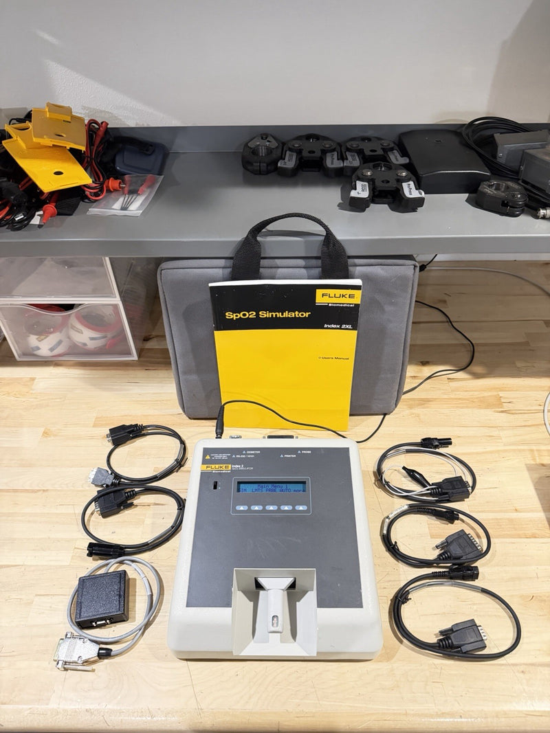 FLUKE INDEX 2 SPO2 SIMULATOR W/ ACCESSORIES (TESTED) SHIPS FREE