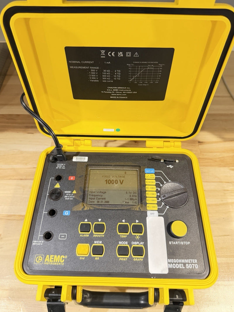 AEMC 5070 MEGOHMMETER GRAPHICAL INSULATION TESTER