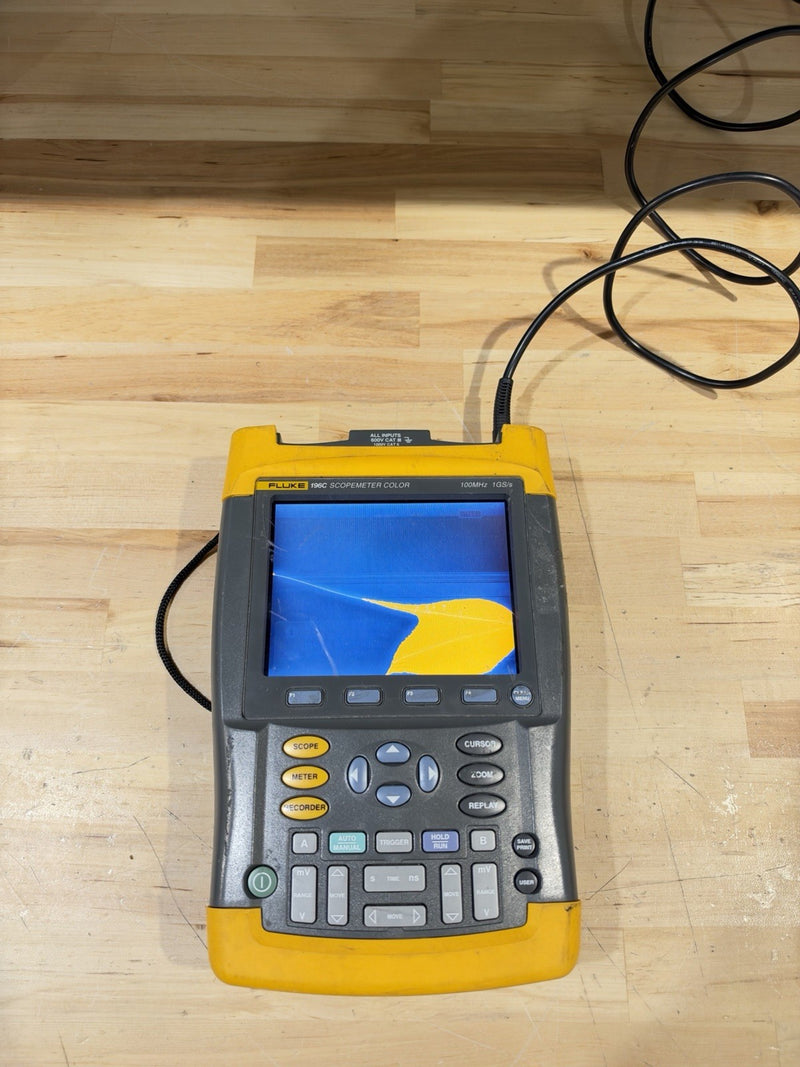 FLUKE 196C SCOPEMETER COLOR W/ LEADS 100MHZ 1GS/S (PARTS ONLY) SHIPS FAST